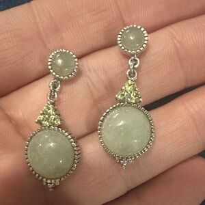 925 Jade and Emerald Earrings